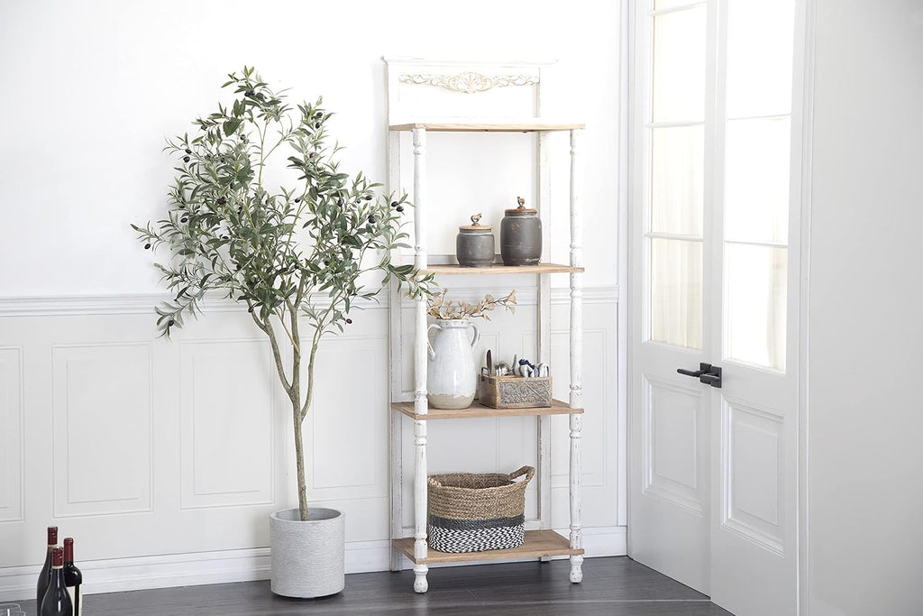 Deco 79 Wood Solid Shelving Unit, 25' x 14' x 71', White