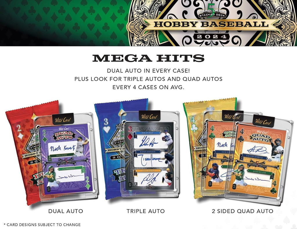 Wild Card 2024 5 Card Draw Stacked Deck Baseball Trading Card Box (5 Autographs Per Box)