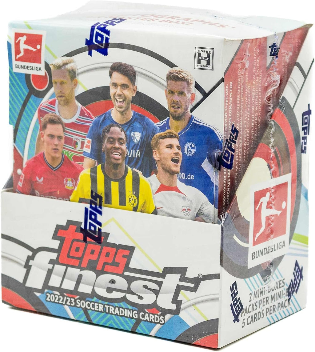 Topps 2022/23 Finest Bundesliga Soccer Hobby Box - 60 Trading Cards, 2 Autograph Cards Per Box, Collect 150-Card Base Set
