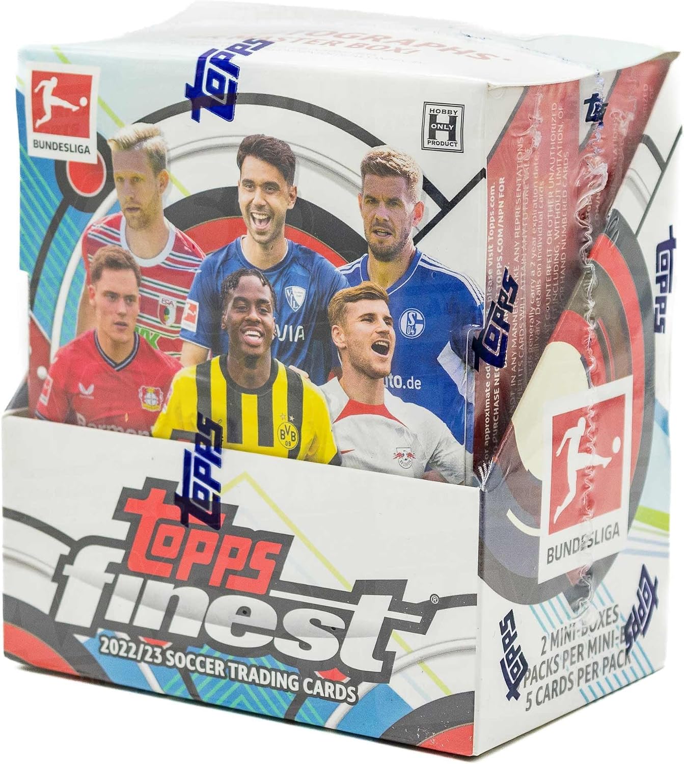 Topps 2022/23 Finest Bundesliga Soccer Hobby Box - 60 Trading Cards, 2 Autograph Cards Per Box, Collect 150-Card Base Set