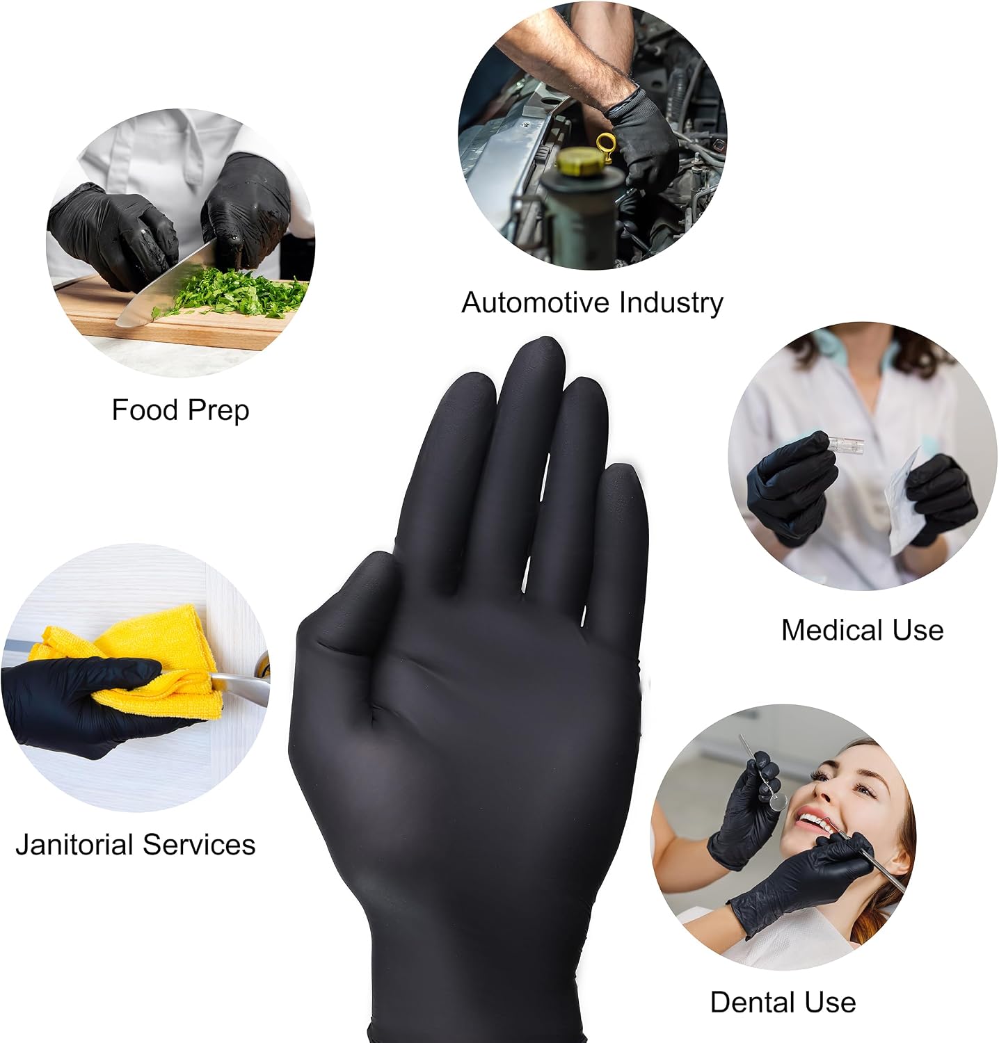 VGuard A19A32 Nitrile Gloves Disposable Gloves - Case (10 Boxes 100CT) 7mil Medium Black Powder Free Nitrile Gloves Case
