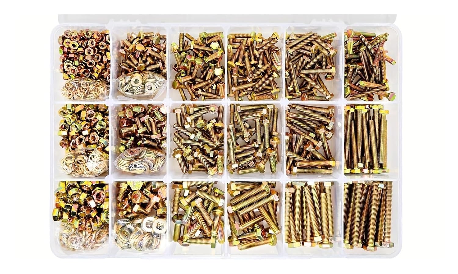 246/596/730/1650 Pieces of M4 M5 M6 M8 M10 Bolt and Nut Classification Kit Grade 8. Alloy Steel Hexagon Screw Washer(1650PCS-M4M5M6)