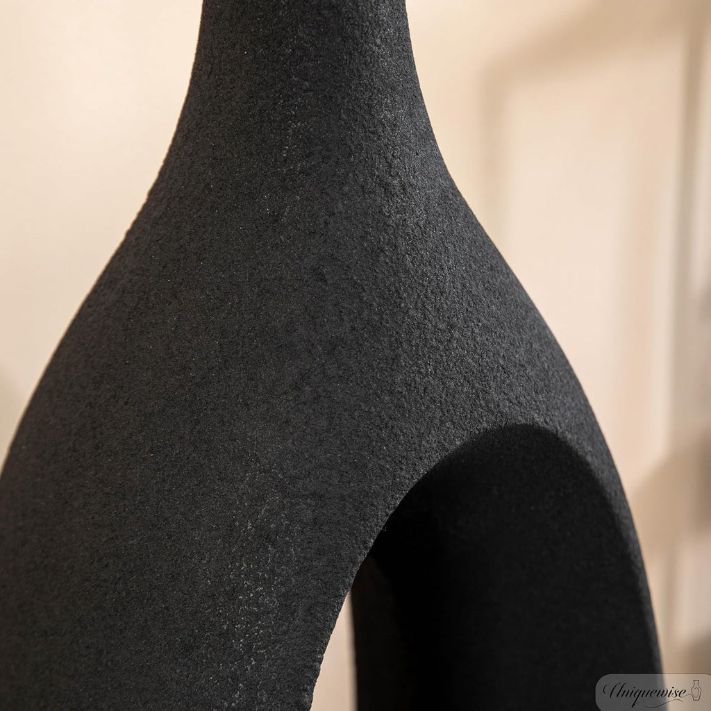 44-Inch Frosted Black Fiberglass Tall Floor Vase - Decorative Vase for Modern Home Decor, Perfect for Living Room, Home Office, Bedroom, Kitchen, Coffee Bar, Farmhouse Decor, and Wedding Centerpieces