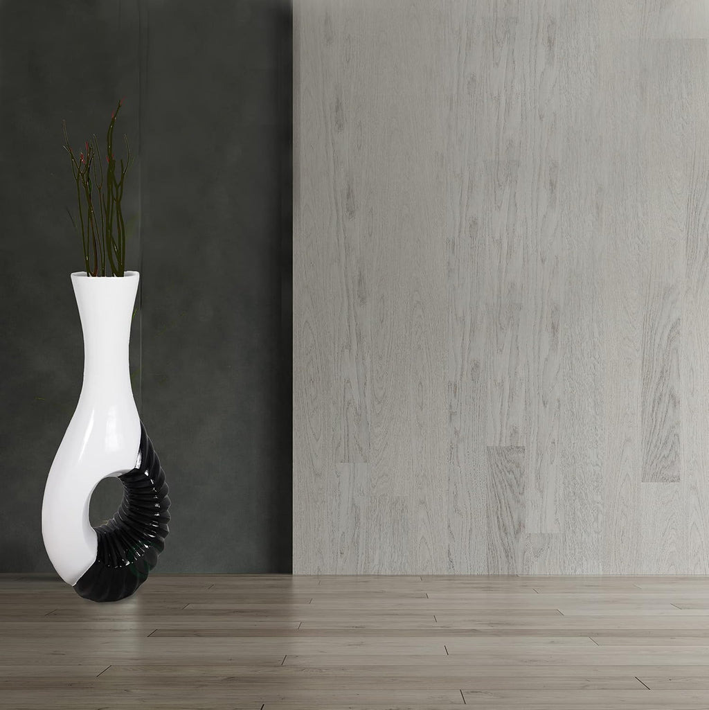 Modern Black and White Large Floor Vase - 43 Inch Tall, Contemporary Home Decor, Minimalist Design, Elegant Room Accent, Statement Piece, Sleek Floor Decoration, Fill with Dried Branches or Flowers