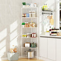 6 Tier NSF Storage Rack, 600lbs Capacity Metal Pentagonal Corner Wire Shelving Units with Adjustable Feet for Balcony, Kitchen, Bathroom 72' H x 20' L x 20' W White