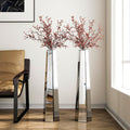 SHYFOY 30 inch Tall Mirror Floor Vase, Silver Large Vases for Decor Living Room Floor, Sophisticated Vessel for Decorative Branches and Dried Flowers (2 Pack)