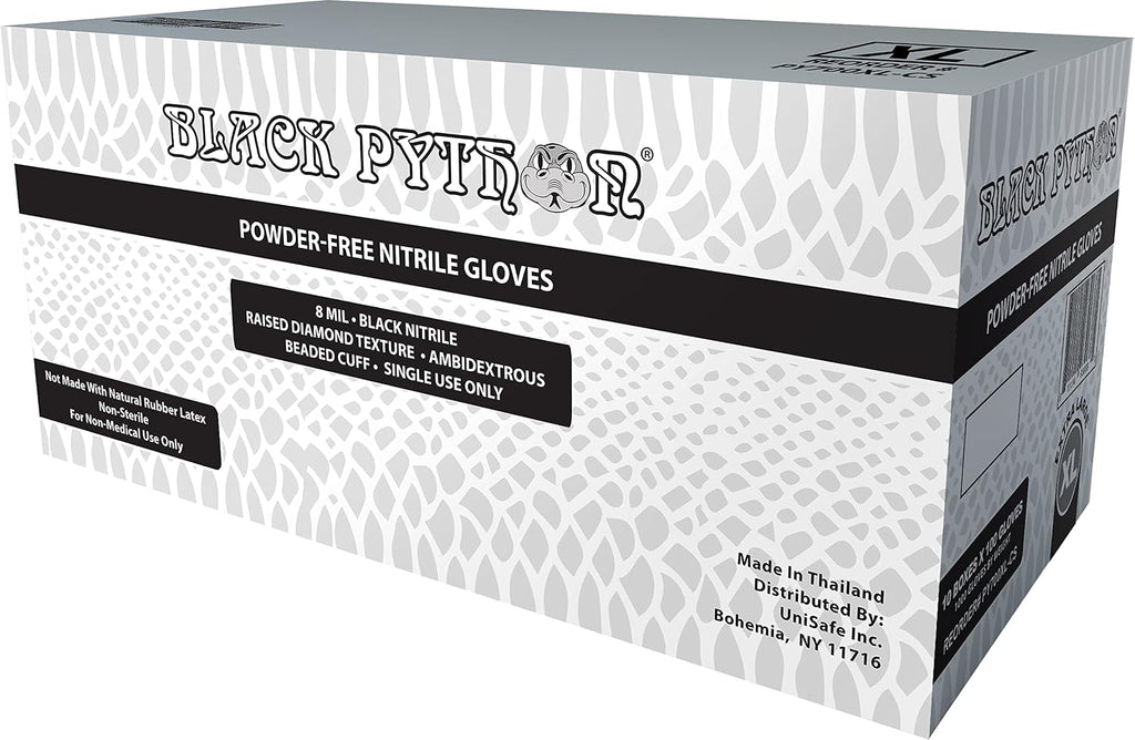 HD 8 MIL Nitrile Disposable Gloves, Latex & Powder Free, Industrial, Raised Diamond Texture, Case/1000