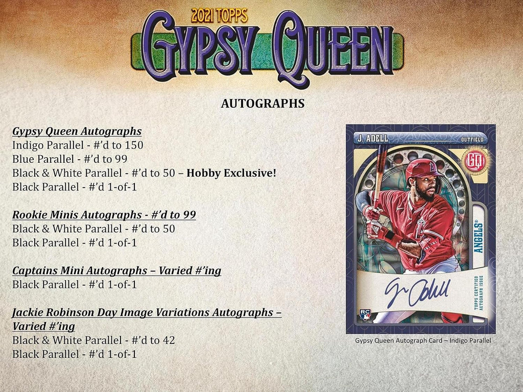 2021 Topps Gypsy Queen Baseball Hobby Box: 2 Autos 24 Packs/8 Cards
