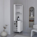 71' Corner Freestanding Storage Cabinet, Kitchen Storage Bakers Rack with 10 Wine Cubbies, Utility Food Cupboard with Cup Rack for Dining, White