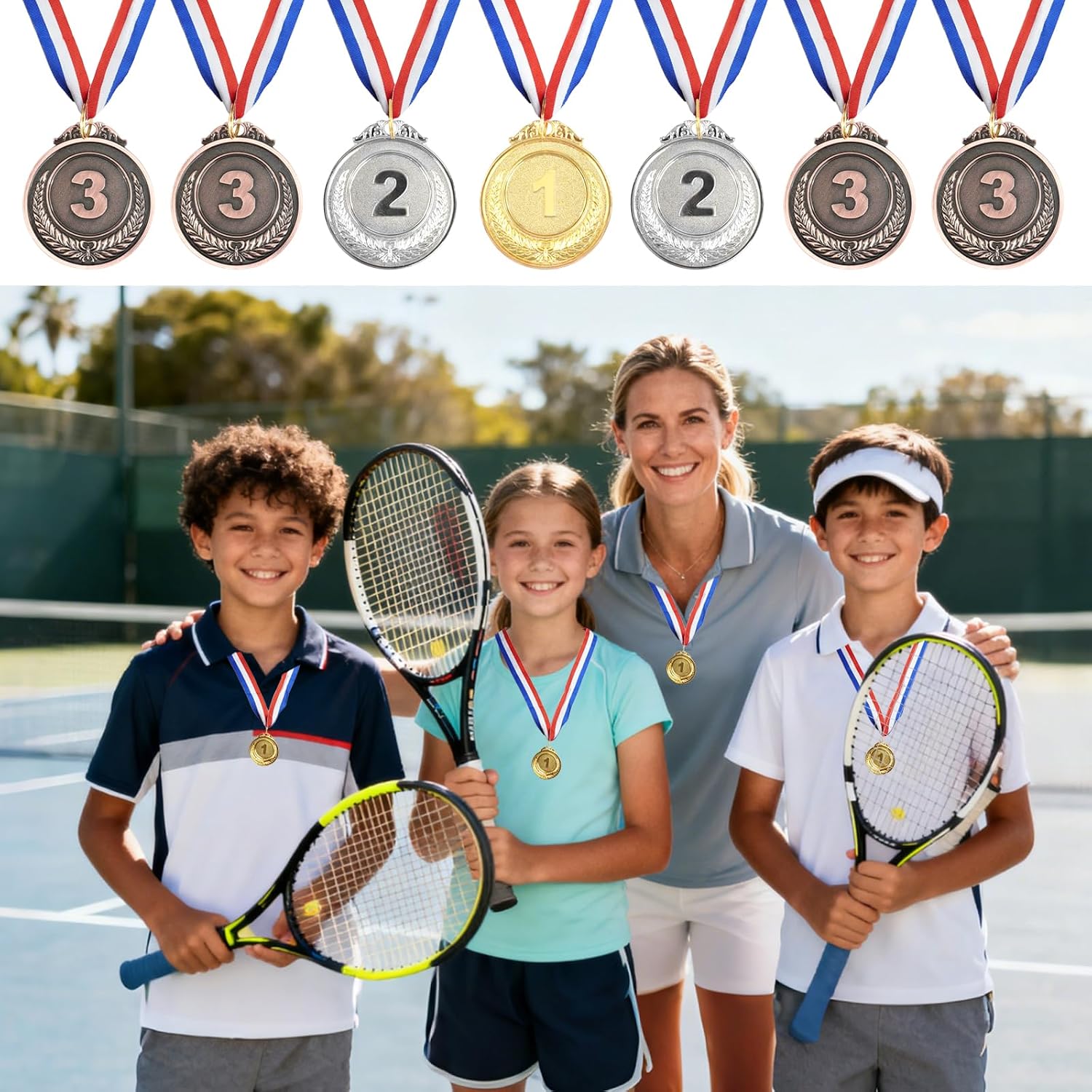 270 Pcs Metal Medals Awards Bulk 1 2 3 Gold Silver Medals Winner Award Prizes for Kids Adult Sports Competitions Team Rewards Party
