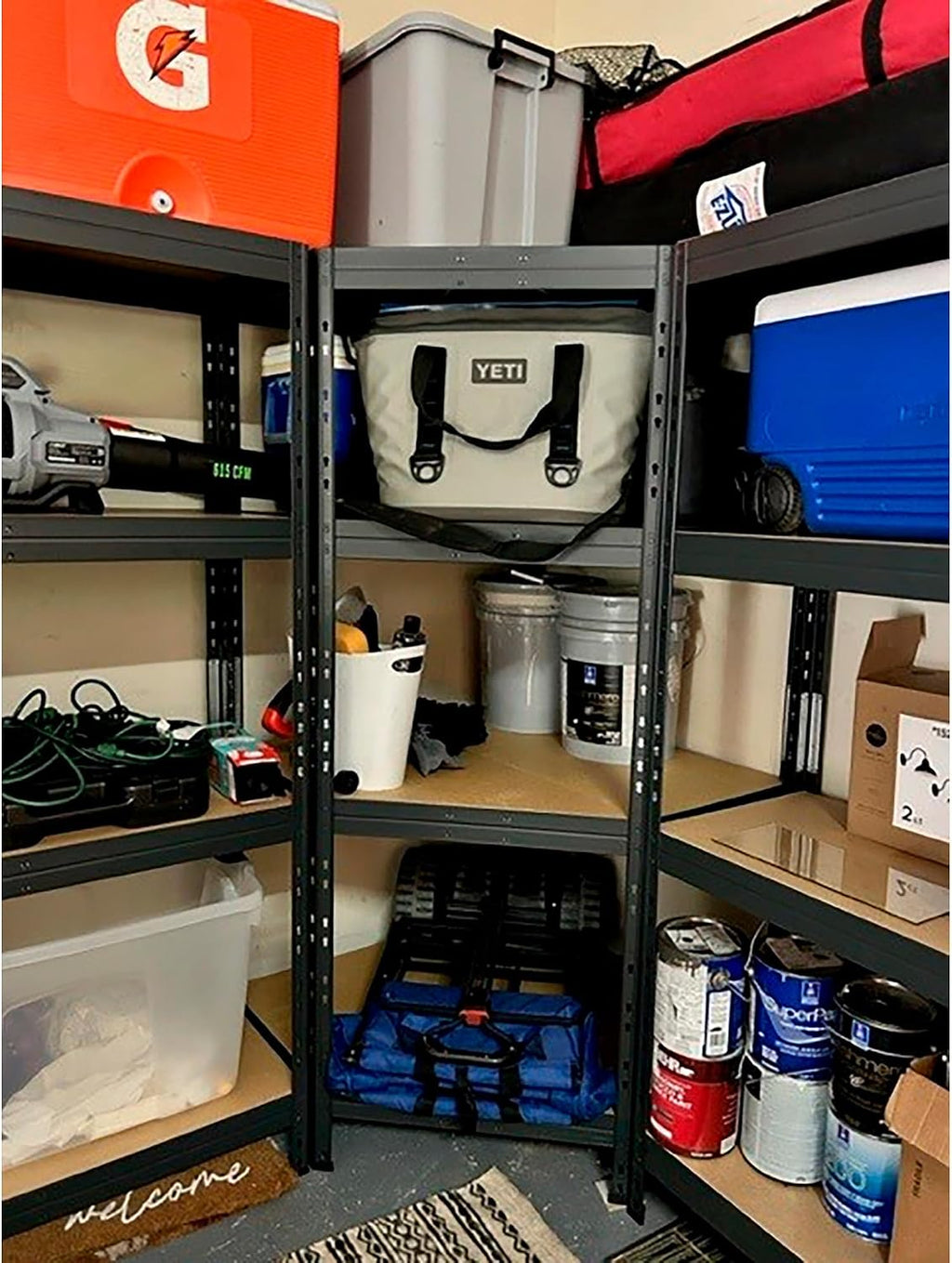 AR Shelving Garage Series Metal Corner Shelf, 24in., 500-Lb. Capacity per Level