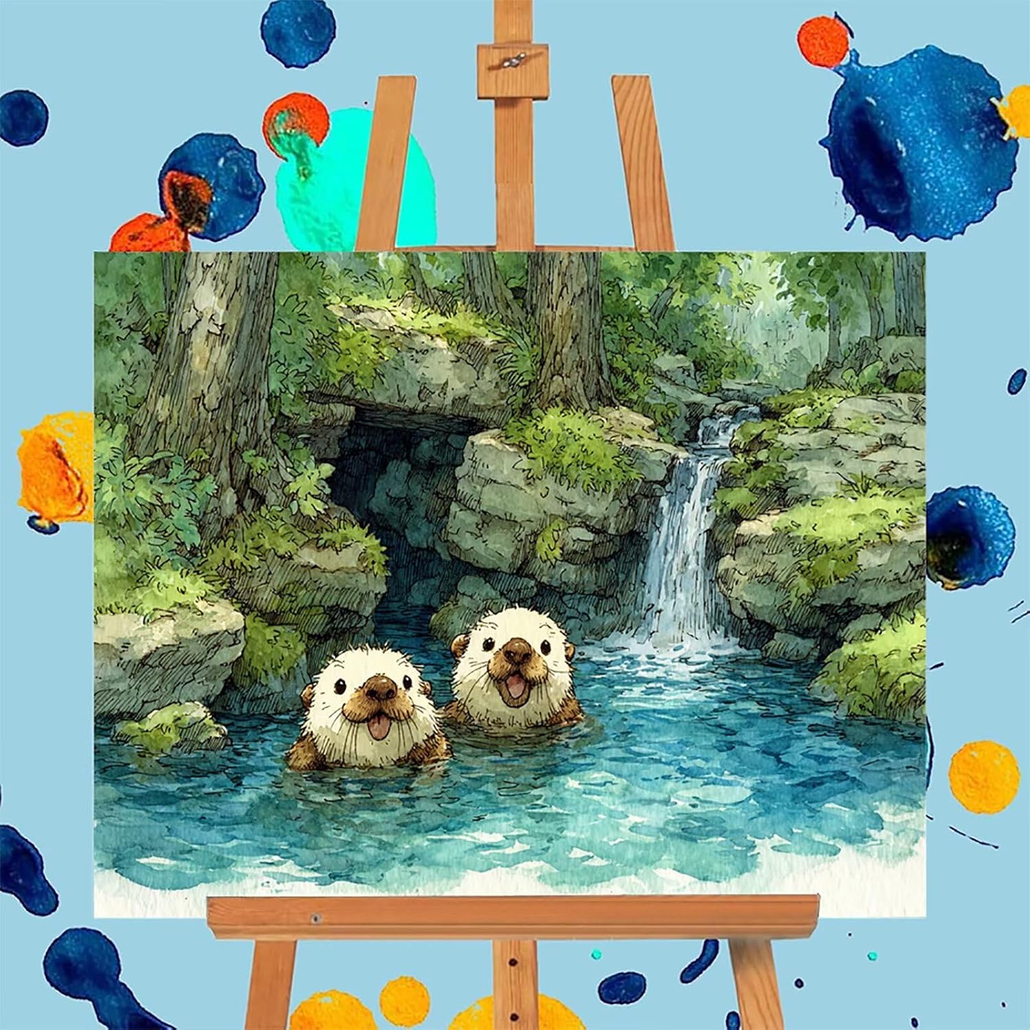 Animal Paint by Numbers Kit for Adults, DIY Painting by Numbers Tree, DIY Canvas Wall Art Crafts for Adults with Paint Brushes and Acrylic, Spring Decorations Art Supplies, Girl Gifts, 54x40in 4-4822