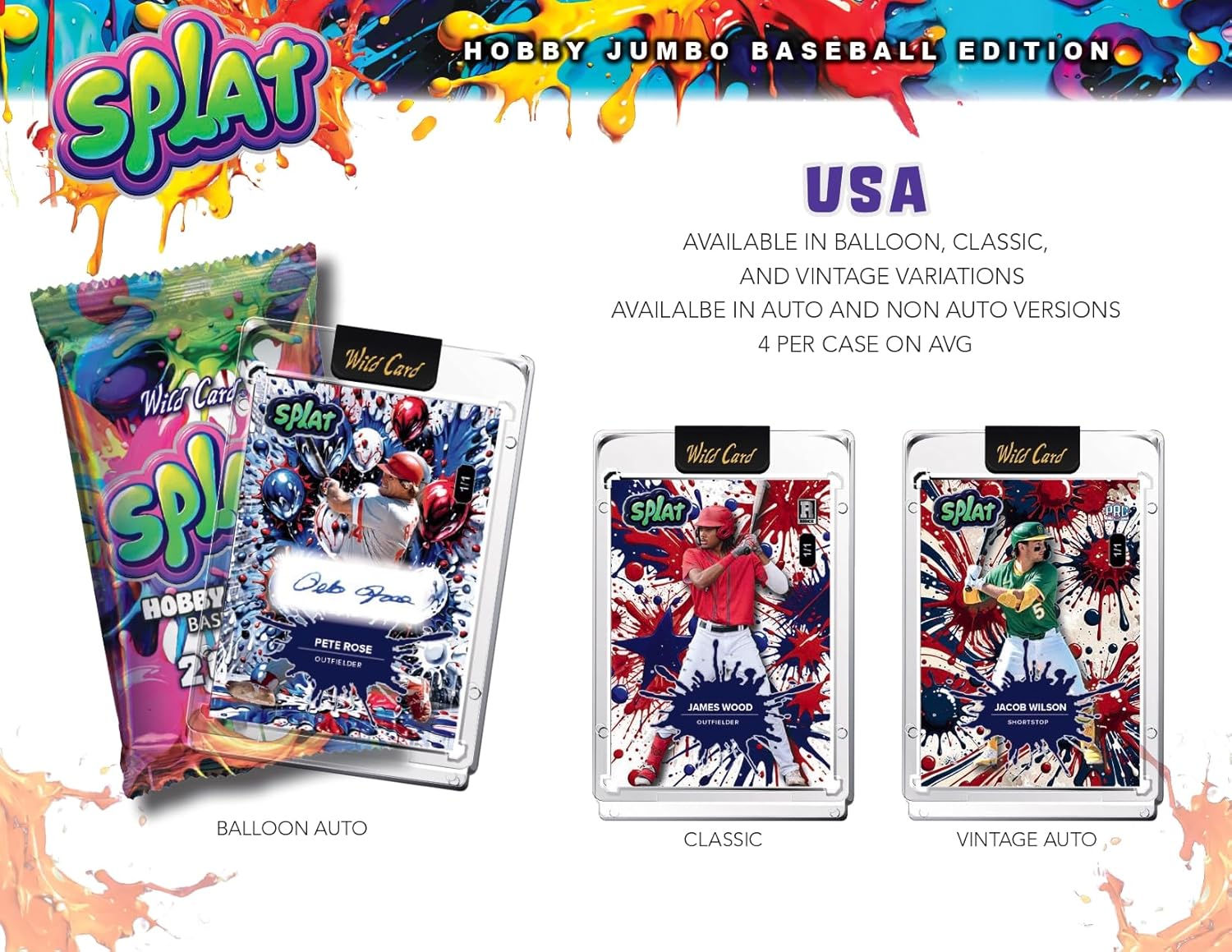 2024 Wild Card Splat Baseball Jumbo Trading Card Box (1 Autograph Card Per Box)