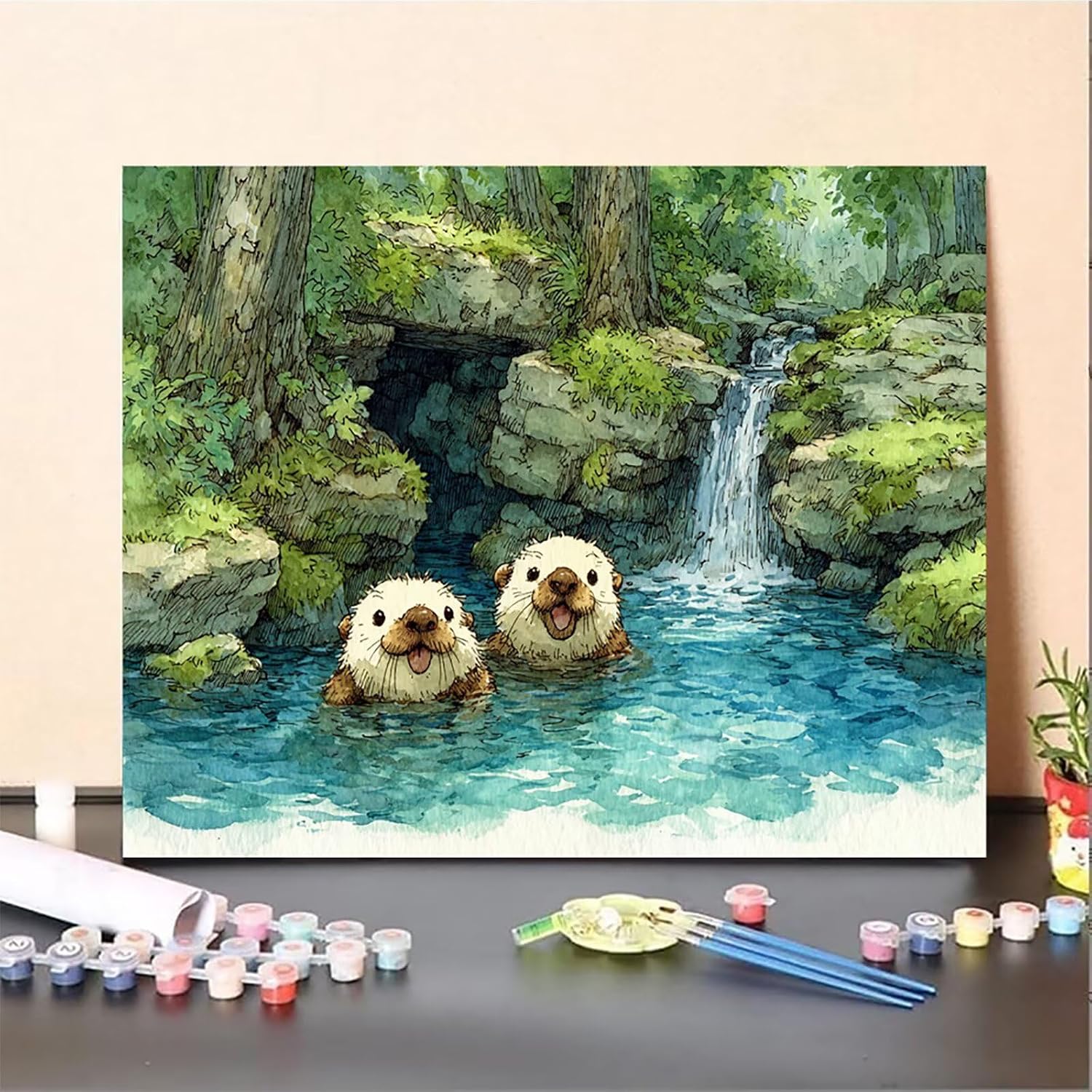 Animal Paint by Numbers Kit for Adults, DIY Painting by Numbers Tree, DIY Canvas Wall Art Crafts for Adults with Paint Brushes and Acrylic, Spring Decorations Art Supplies, Girl Gifts, 54x40in 4-4822