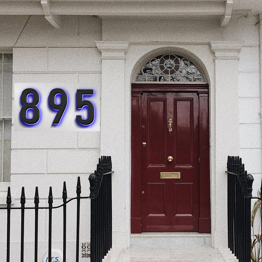 Illuminated LED House Number Sign, Matte Black, Lighted Address Number For House/Home/Yard, Light Up Address Sign, Waterproof Outdoor/Indoor, Day & Night,18 Inch/45cm,U