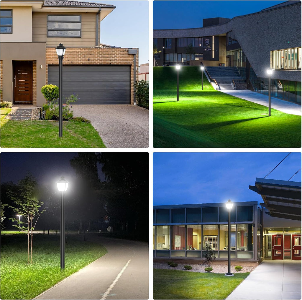 LED Post Top Light with Dusk to Dawn Photocell, 3/4/5000K LED Pole Area Lights 60W/48W/36W Outdoor Post Lights Fixture for Parking lot Yard Garden Street, Commercial IP65 Waterproof AC100-277V