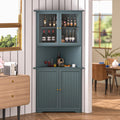 Yardenaler 71'' Tall Corner Cabinet, Freestanding Corner Storage Hutch with Doors and Shelves for Living Room, Bathroom, Kitchen, Blue