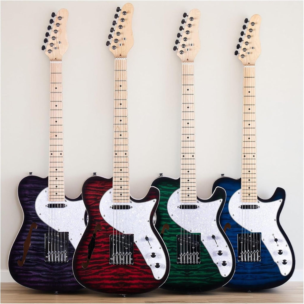 Suitable For Beginners To Practice Electric Guitar And Jazz Playing Professional Electric Guitar(Red)