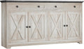 IRONCK Buffet Cabinet with Storage, Sideboard Storage Cabinet with Drawers, Coffee Bar Cabinet, Kitchen Cabinet with Doors, Charcoal Grey and Beige Maple