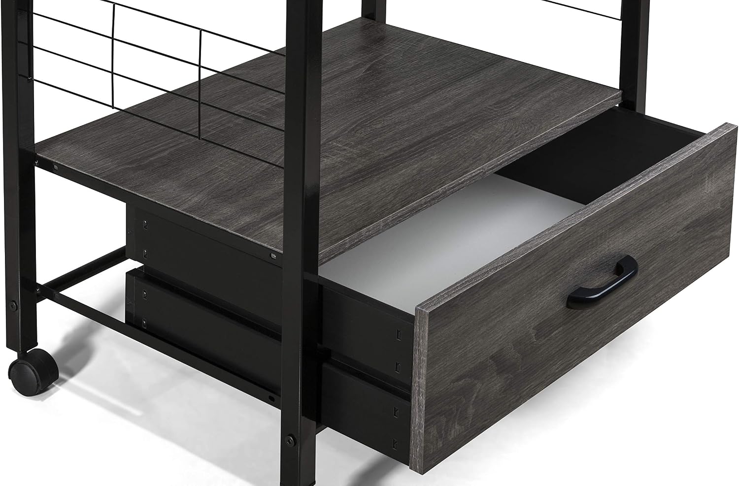 Crown Mark Kitchen Shelf with Casters Baker's Rack, Black
