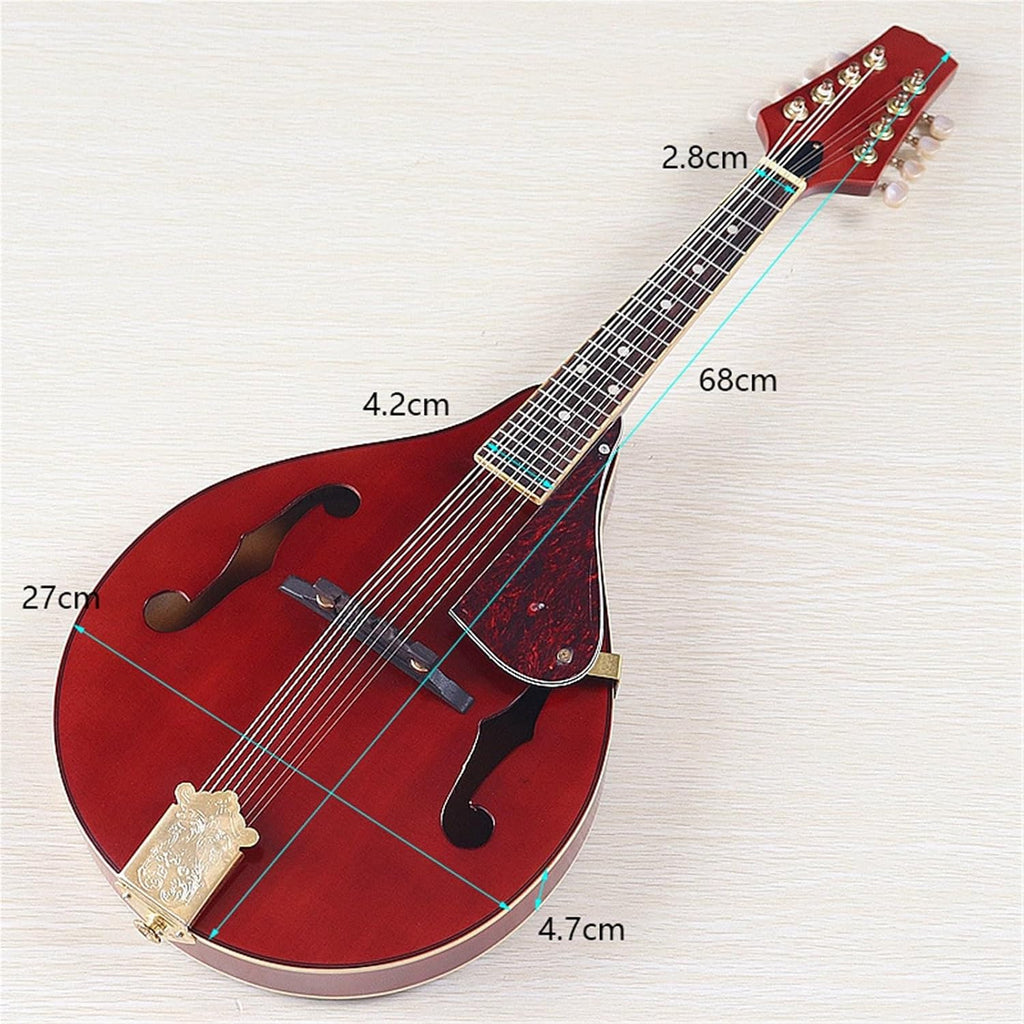 26 Inch Eight String Brown Red Mandolin Guitar Instrument Beginner Mandolin String Instrument