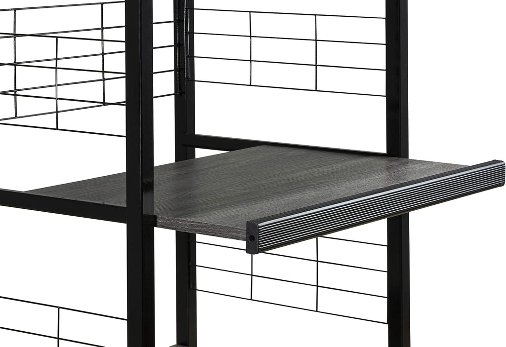 Crown Mark Kitchen Shelf with Casters Baker's Rack, Black