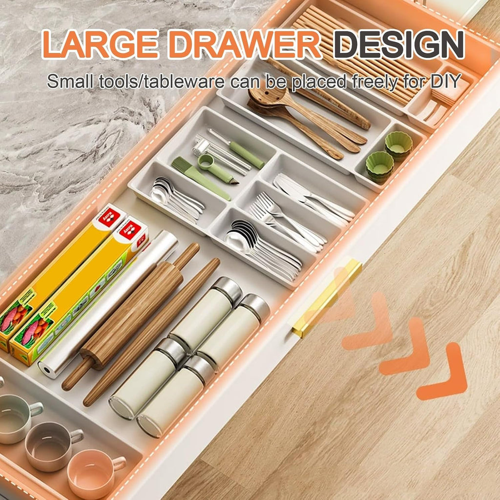 5-Tier Kitchen Bakers Rack with Drawer, Kitchen Cabinets with Worktop, with Wheels, Easy to Move(60cm)
