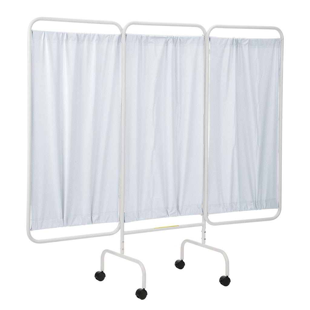 R&B Wire® PSS-3C, Three Panel Mobile Medical Privacy Screen Room Divider, Professional Grade, White