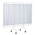 R&B Wire® PSS-3C, Three Panel Mobile Medical Privacy Screen Room Divider, Professional Grade, White