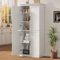 IDEALHOUSE Pantry Cabinet,70' Tall Kitchen Pantry Cabinet with Doors and Adjustable Shelves, Freestanding Cupboard, Tall Storage Cabinet for Bathroom, Dining Room, Living Room (Antique White)