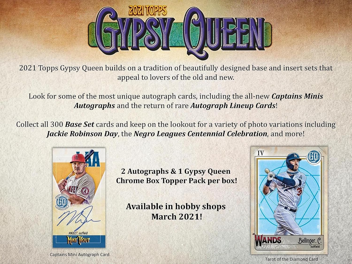 2021 Topps Gypsy Queen Baseball Hobby Box: 2 Autos 24 Packs/8 Cards