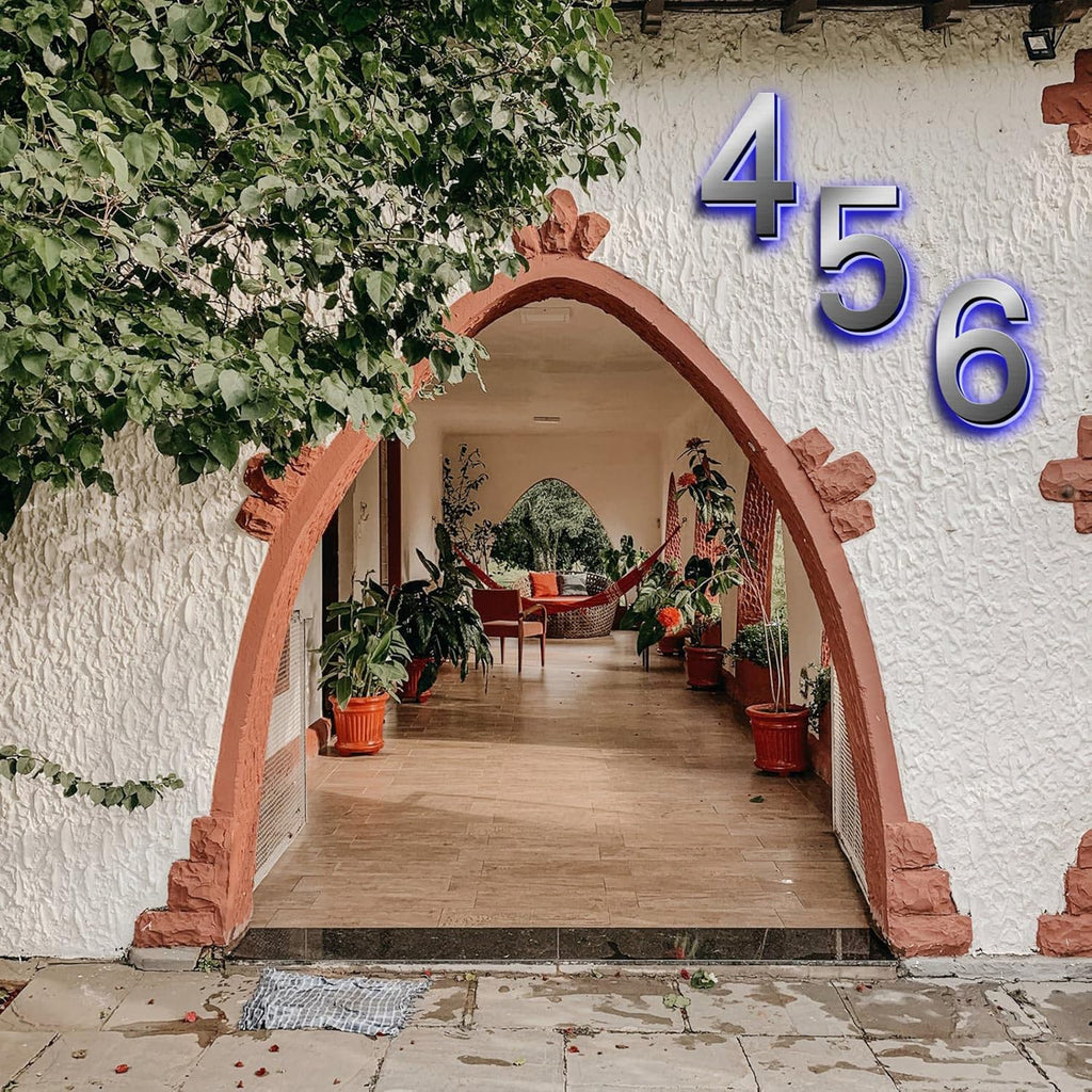 14' House Numbers Plaques With Lights, Modern Backlit LED Illuminated Address Numbers Plaques, Light Up House Address Numbers For Wall,L