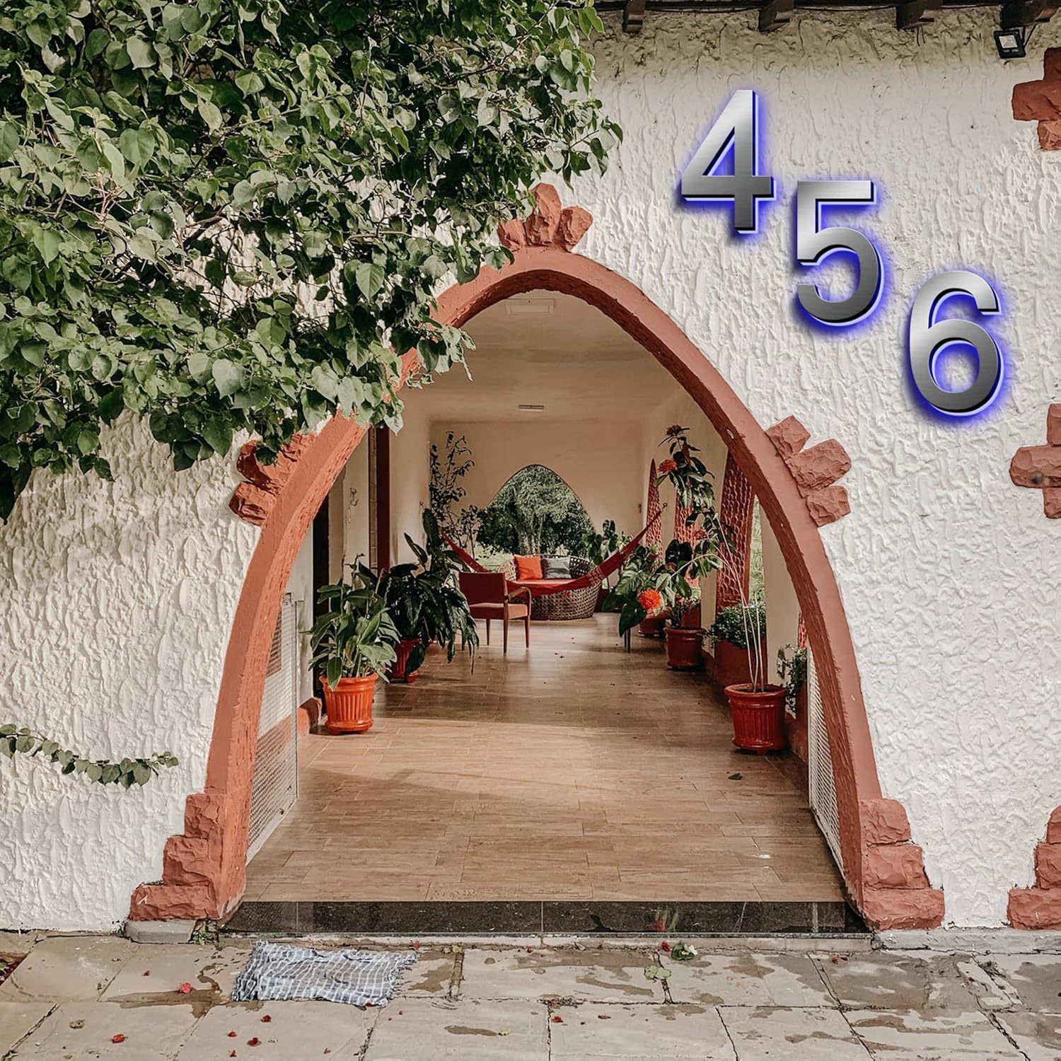 14' House Numbers Plaques With Lights, Modern Backlit LED Illuminated Address Numbers Plaques, Light Up House Address Numbers For Wall,0