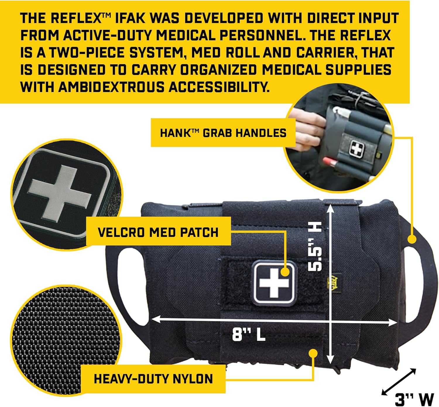 High Speed Gear - Reflex IFAK System, Police Gear & Military Gear, Medical MOLLE Pouch for Professionals