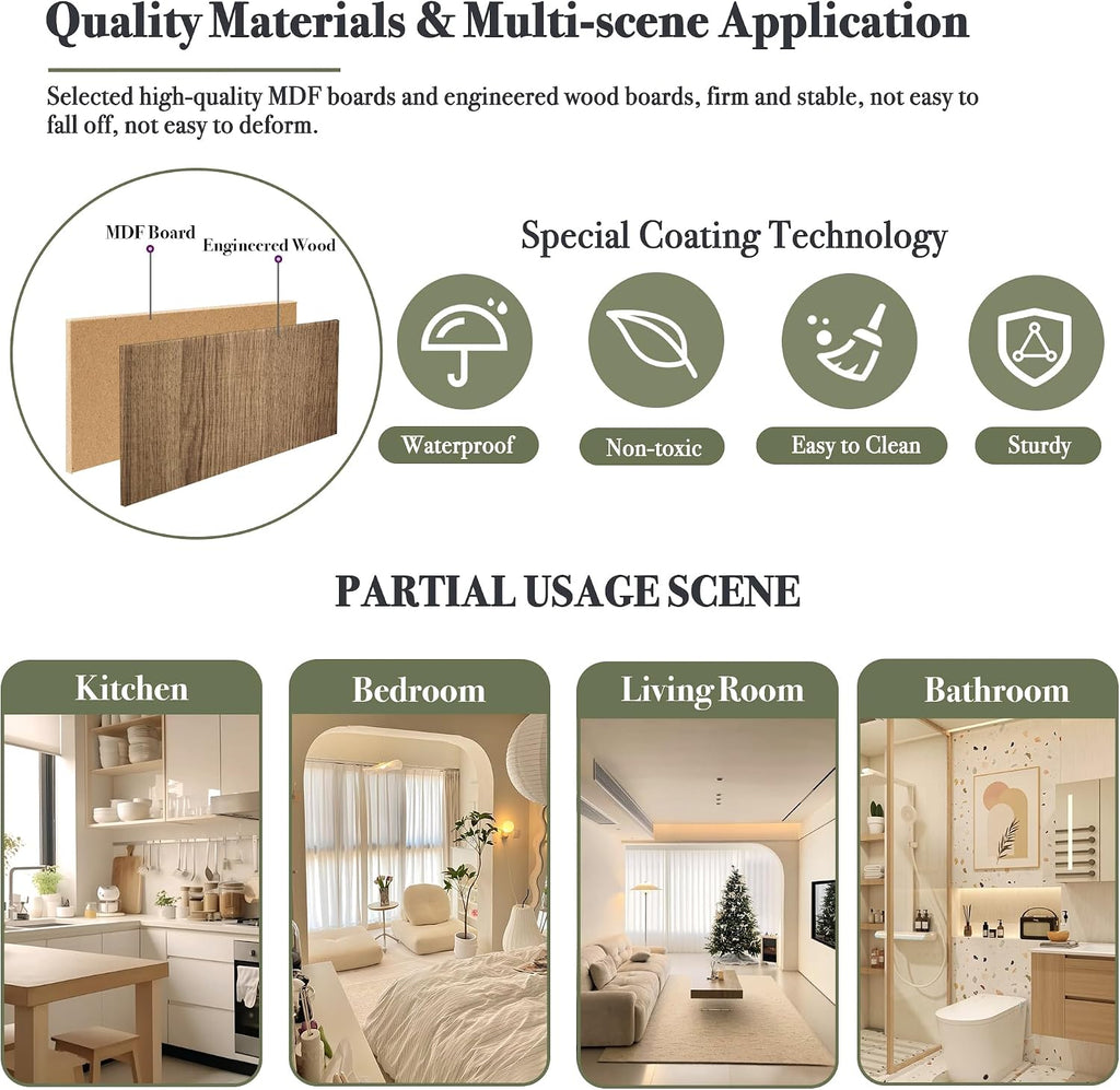 71' Tall Arched Kitchen Pantry Cabinet, Modern Farmhouse Hutch Storage Cabinets with Large Drawer and Glass Doors for Kitchen, Dining Room, Living Room, Natural