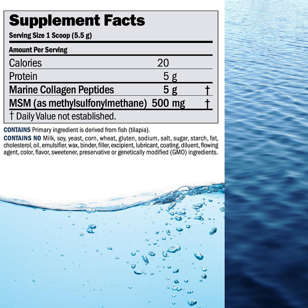 ANDREW LESSMAN Marine Collagen Peptides Powder and MSM 240 Servings - Supports Radiant Smooth Soft Skin, Comfortable Joints. Pure. Super Soluble No Fishy Flavor No Additives Non-GMO