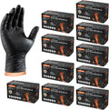 ANBOSON 10 Mil Nitrile Disposable Gloves Heavy Duty Mechanic Gloves Raised Diamond Texture Thick (Black of 1000, Medium)