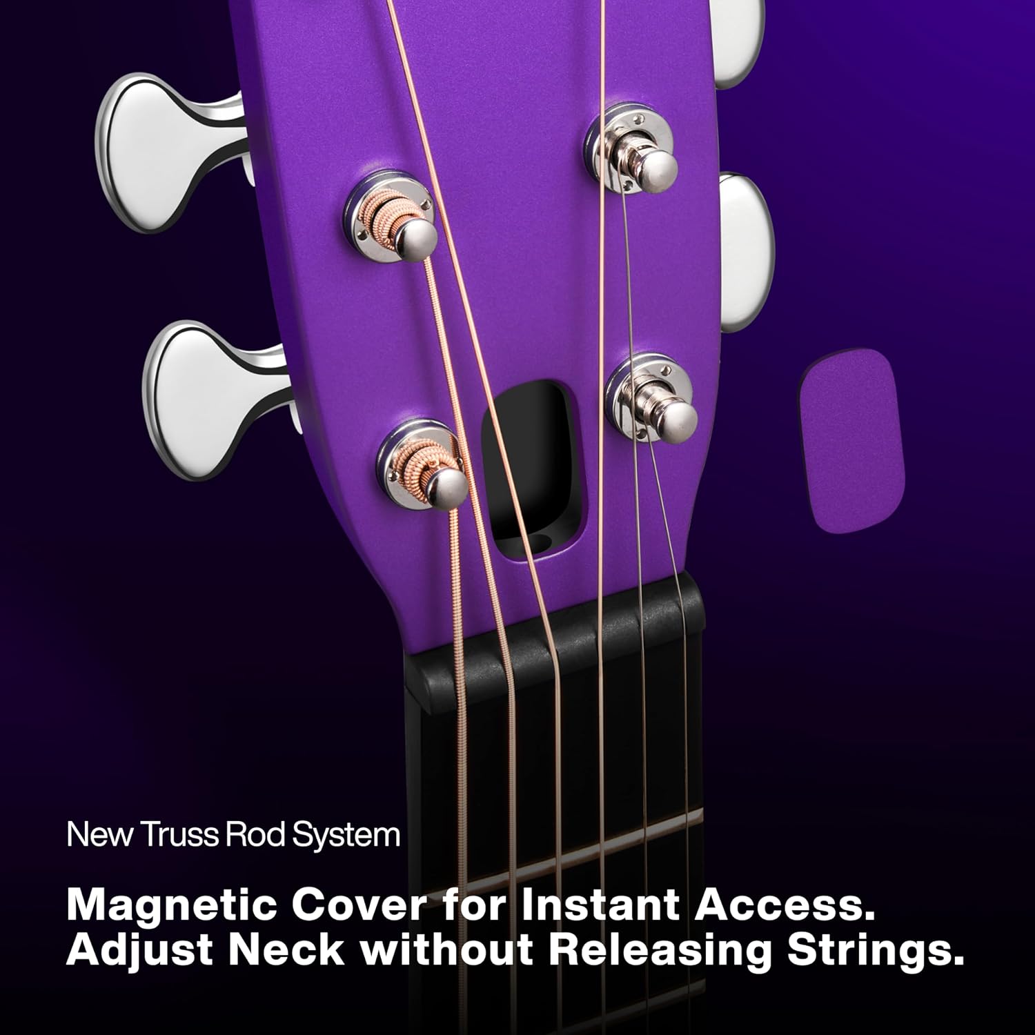 LAVA ME 4 Acoustic Electric Guitars Carbon Fiber Travel Smart Audio Guitar with 3.5 inch TouchScreen, HILAVA 2.0 System, Right-handed, FreeBoost 3.0, Airflow Bag (36INCH Purple)