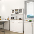 68' Tilt-Out Trash Freestanding Storage Cabinet, Kitchen Storage Bakers Rack with 3 Shelves, Utility Food Cupboard for Home/Kitchen, White