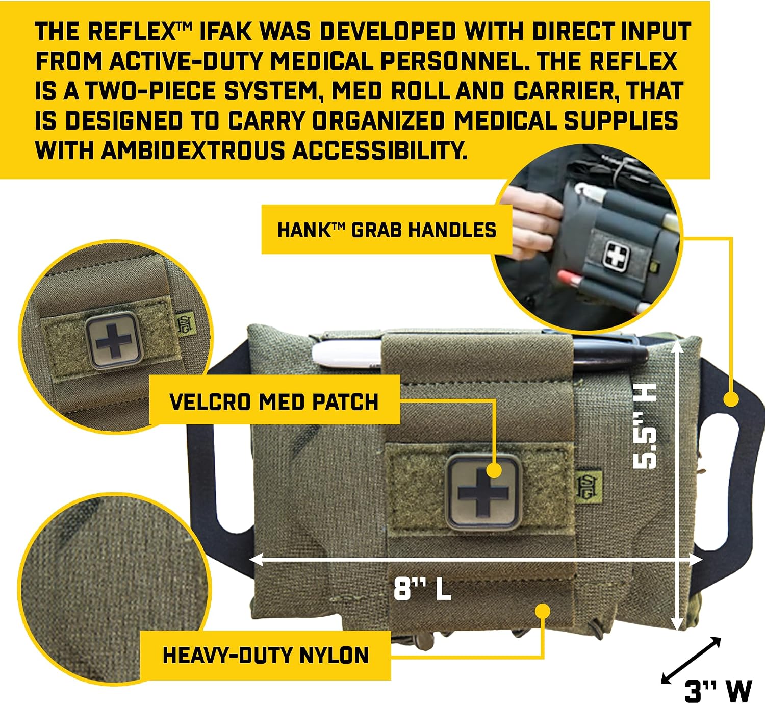 High Speed Gear - Reflex IFAK System, Police Gear & Military Gear, Medical MOLLE Pouch for Professionals