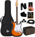 Pyle Electric Guitar and Amp Kit - Full Size 39' Complete Starter Kit with Wearable Bluetooth Amplifier, 1/4' Cable, Carry Case, Strap, Strings, Picks, Cleaning Cloth, ST-Style Pickups (Sun Burst)