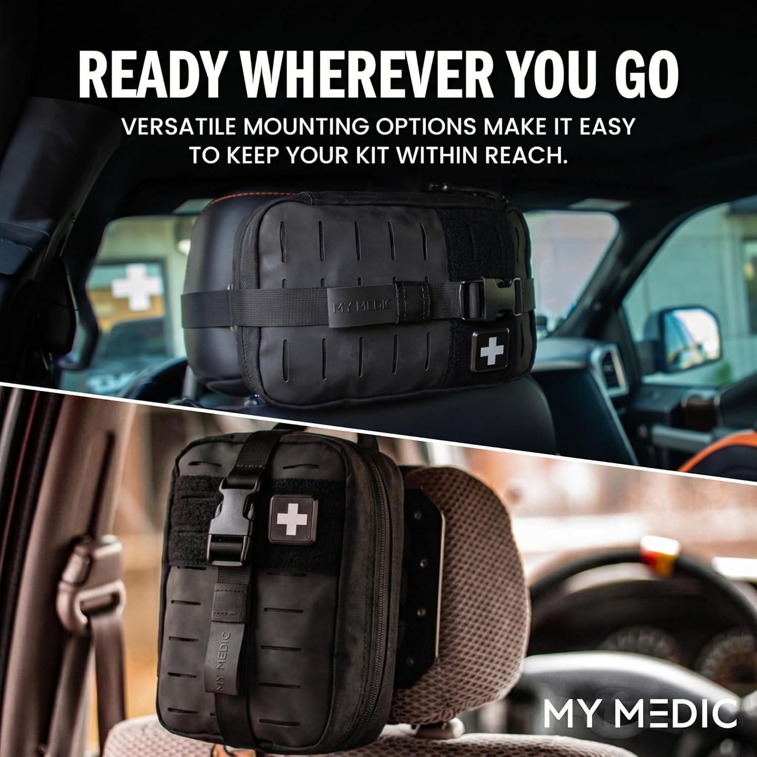MY MEDIC MyFAK Standard Tactical IFAK & AFAK First Aid Kit - HSA FSA Items - Built in USA - Medical Supplies & Combat Medic Kit for Car, Truck, Vehicle & EDC Emergencies - Tactical Medical Bag, Black