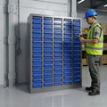 75 Drawers Nut and Bolt Organizer, 26x9x35.4 Stainless Steel Parts Cabinet with Shelfs & Labels Bolt Organizer for Workshop Tool & Hardware Storage and Organization (75 Drawers)