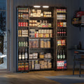 Furnaza Kitchen Pantry Cabinets - 72' Tall Farmhouse Food Storage Cabinets Cupboard with 2 Barn Doors and Shelves Adjustable for Large Dinning or Living Room, in Rustic Brown