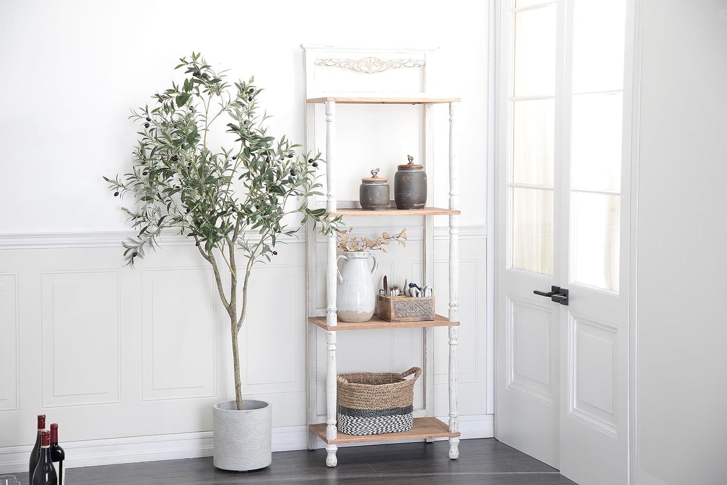 Deco 79 Wood Solid Shelving Unit, 25' x 14' x 71', White