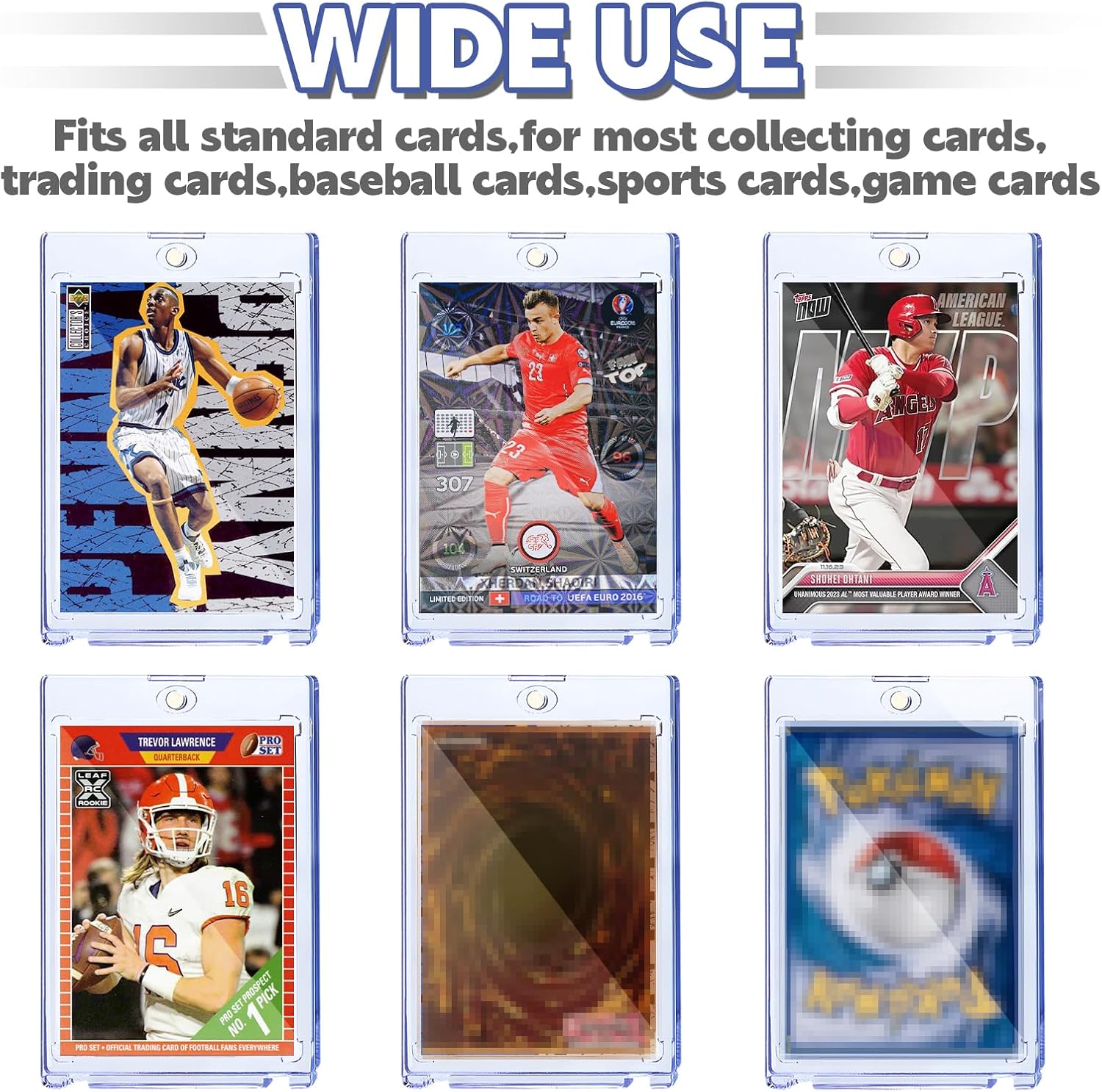 300ct Magnetic Card Holder for Trading Cards,35pt One Touch Card Holder,UV Protectors Hard Plastic,Display Card Case,Baseball Cards Holder for Sports,Football,Game,MTG (300 Pack)