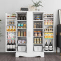 kepptory 47' Kitchen Pantry Cabinet with Drawer, Storage Cabinet with Adjustable Shelves, White Buffet Cupboards Sideboard for Home Office Use