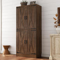 Unikito 71' Farmhouse Kitchen Pantry Storage Cabinet with Barn Doors, Adjustable Shelves & Drawer Organizer, Versatile Tall Storage Cupboard for Dining Room, Bathroom, Utility Room, Weathered Brown