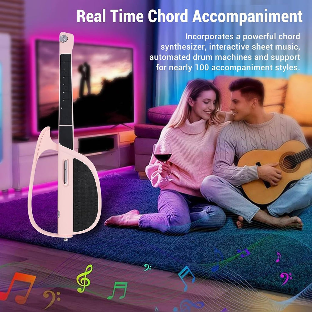 Stringless Guitar, Innovative Stringless Acoustic Electric Guitar, C1 Portable Foldable, for Beginners, Adults, Enthusiasts ()