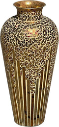 Tall Mosaic Floor Vase 22 Inch – Handmade Multi Golden Sands Glass Mosaic Vase for Pampas Grass & Flowers | Decorative Metal for Living Room, Entryway, Bedroom & Table Centerpiece Decor